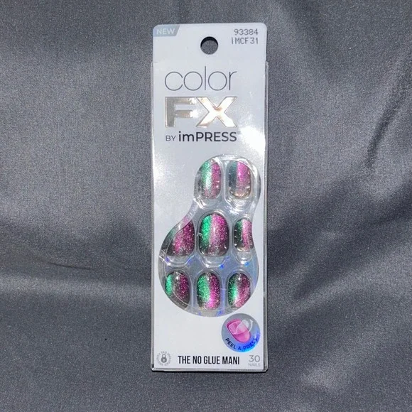 imPRESS Color FX Press-On Nails Before Hours Green Purple Cat Eye 30ct - Picture 2 of 4